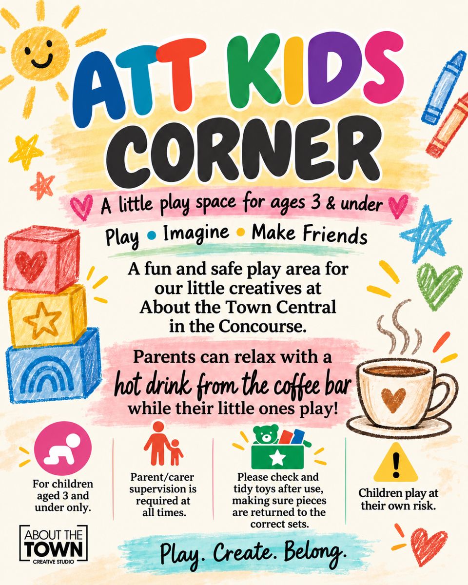 ATT Kids Corner poster: a play space for ages 3 and under